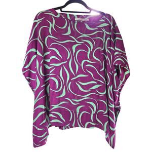 Diane von Furstenberg | Purple & Teal New Hanky Shirt | Size M/L